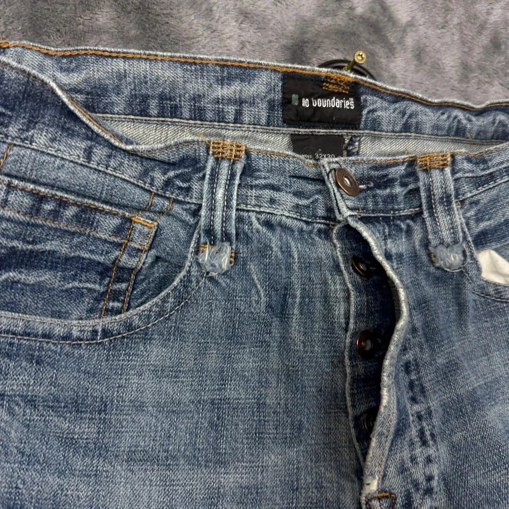No Boundaries Jeans Mens 32x30 Blue Good Straight Leg Button Fly Cotton Denim